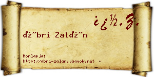 Ábri Zalán névjegykártya